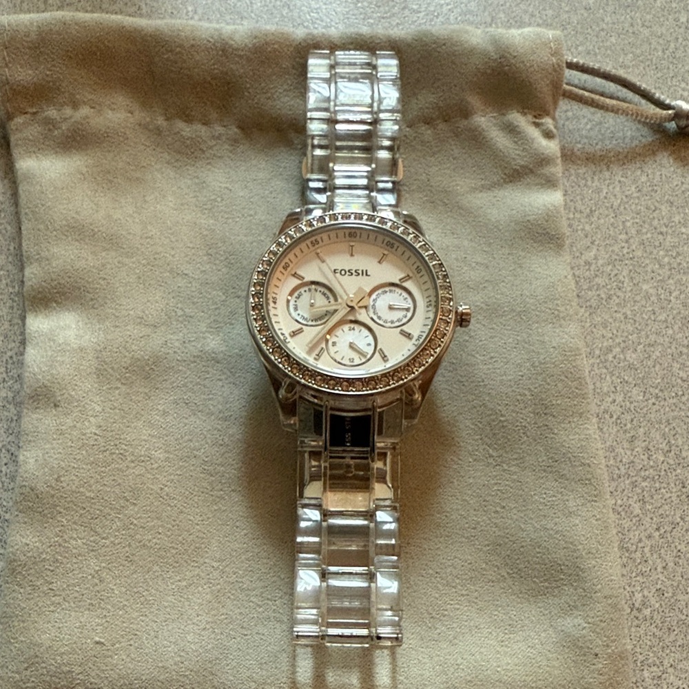 Fossil Women's Silver and White Watch